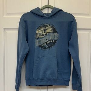 Pictured Rocks Michigan Hoodie Small Blue Upper Peninsula